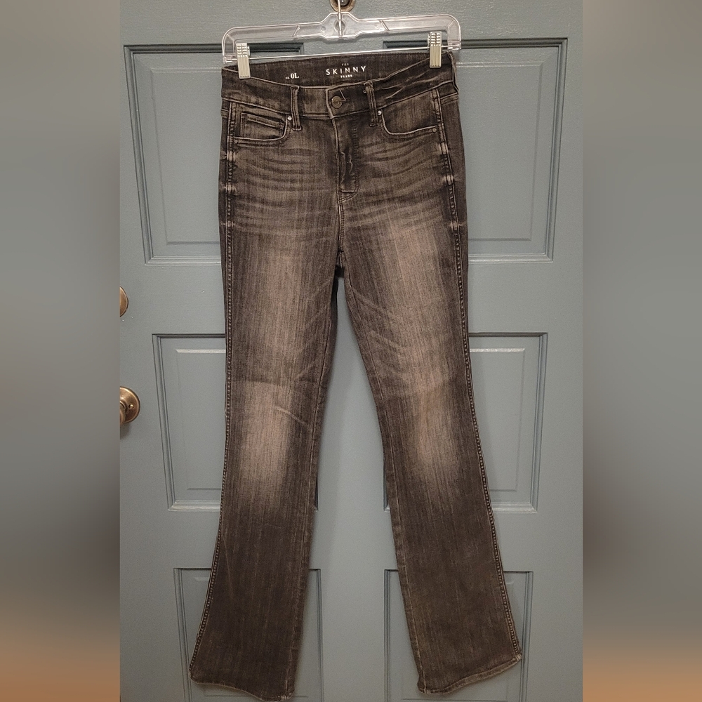 Women's Washed Gray Straight-Leg Jeans By Black And White Market. Size Zero Long